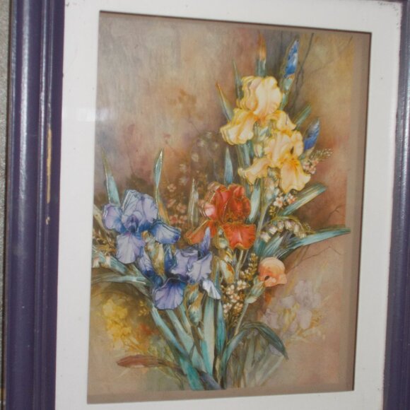 Vintage 3D floral art, framed - Picture 5 of 6